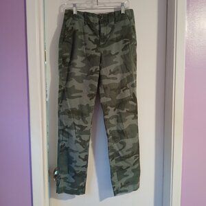GAP Women's Girlfriend Chinos  Pants  Green Camo